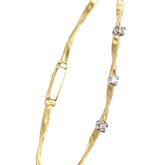Marco Bicego Marrakech Three Diamond Single Strand Yellow Gold Bracelet  BG337BY
