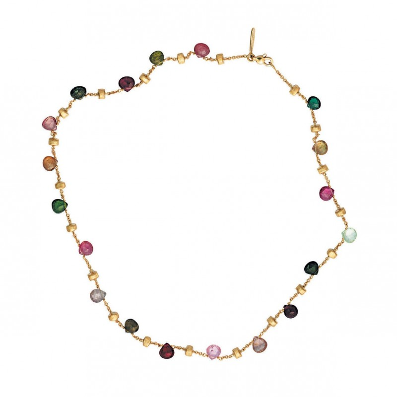 Marco Bicego Paradise Gem Single Strand Necklace 18K Yellow Gold CB1155