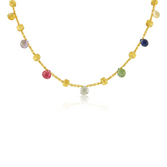 Marco Bicego Paradise Gem Single Strand Necklace 18K Yellow Gold CB1155