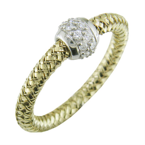 Roberto Coin Primavera Yellow Gold Small Diamond Ring 18K