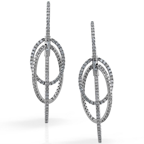 Simon G. Duchess Collection Oval Shape Diamond Drop Dangle Earrings LP4117