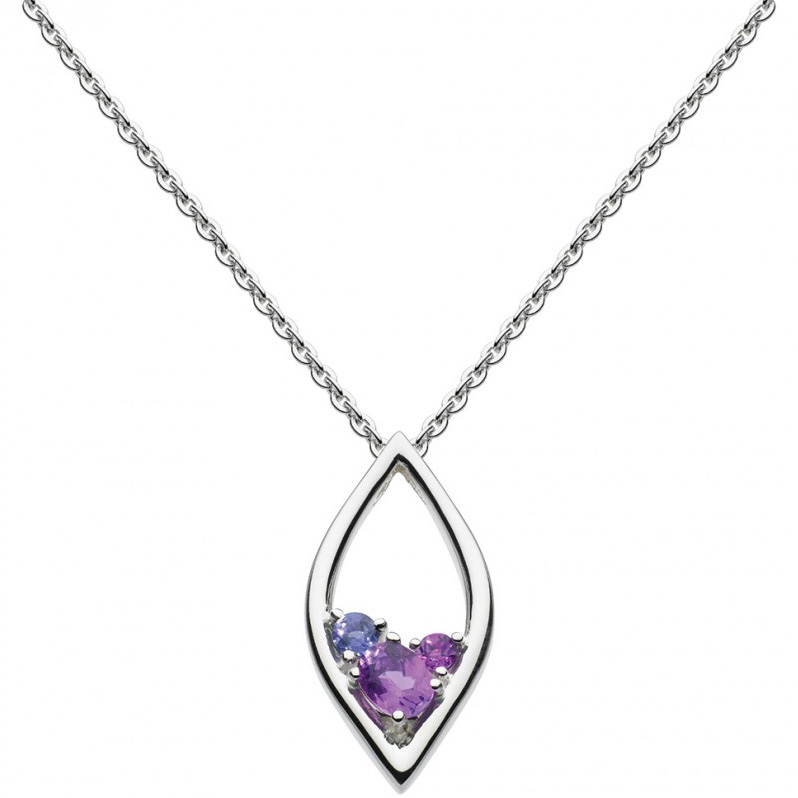 Kit Heath Sterling Silver Serena Purple Amethyst and Iolite Necklace 18"