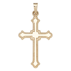 14k Yellow Gold Open Cross Charm Pendant