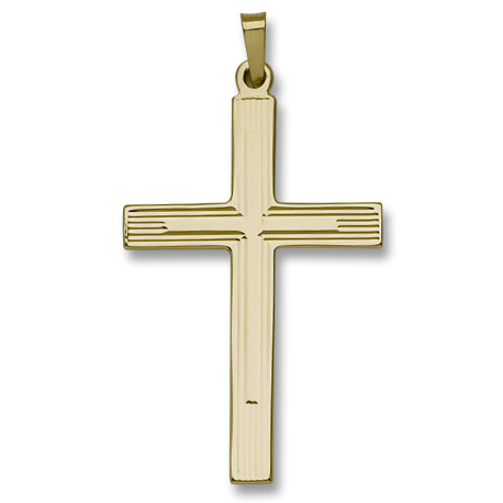 14k Yellow Gold Double Weight Cross