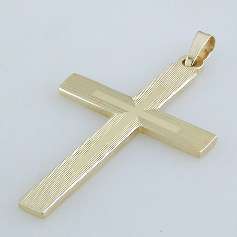 14k Yellow Gold Double Weight Cross