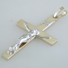 14k Yellow Gold Double Weight Crucifix