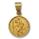 18k Yellow Gold St. Christopher Charm