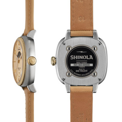 Shinola Gomelsky Moon Phase 36mm Women's Cream Dial Leather Watch S0110000279