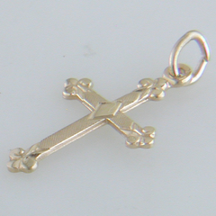 14k Yellow Gold Florentine Cross Pendant