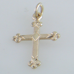 14k Yellow Gold Florentine Cross Pendant