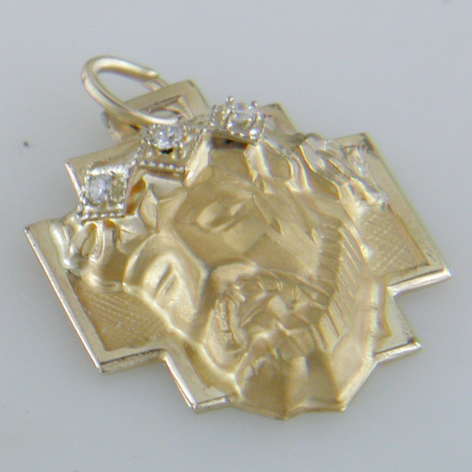 14k Yellow Gold 3D Jesus Head