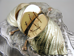 Margaret Barnaby Organic Pod Cuff Bracelet Sterling Silver & 18K Yellow Gold