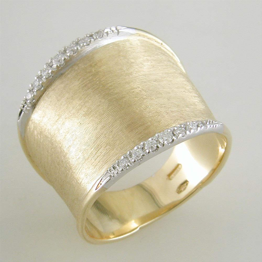 Marco Bicego Lunaria 18K Yellow Gold Ring with Diamonds AB551