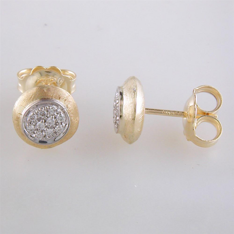 Marco Bicego Delicati Round Diamond Button Stud Earrings OB1377-B