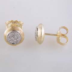 Marco Bicego Delicati Round Diamond Button Stud Earrings OB1377-B