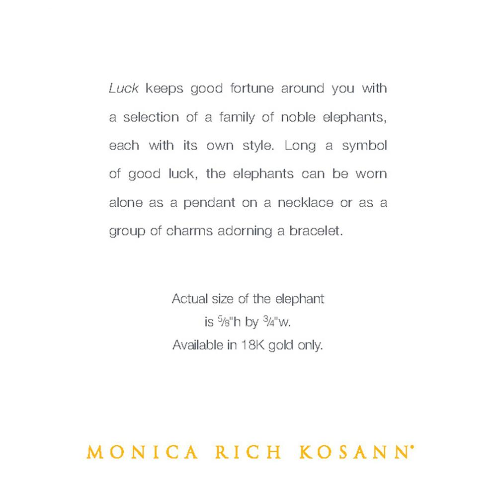 Monica Rich Kosann "Luck" Elephant Charm Sterling Silver with Green Tsavorite