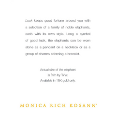 Monica Rich Kosann "Luck" Elephant Charm Sterling Silver with Green Tsavorite