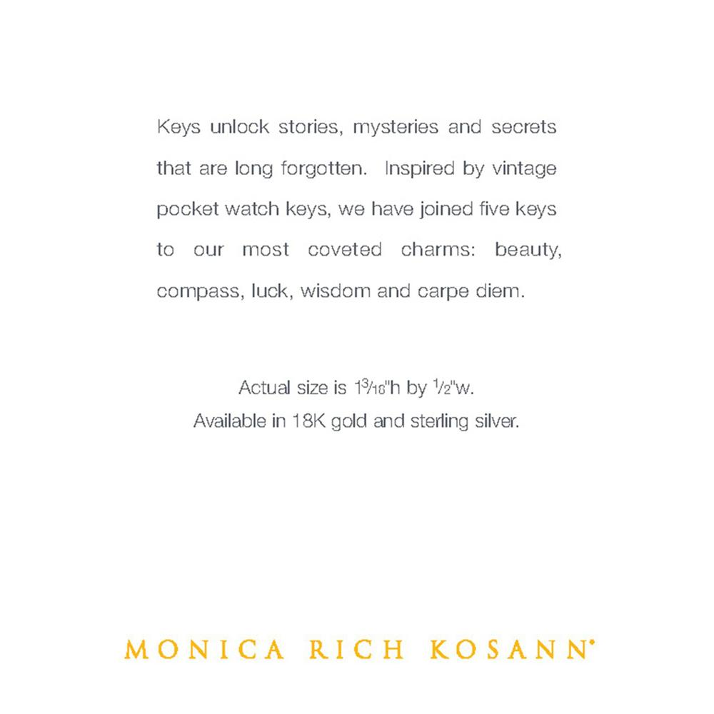 Monica Rich Kosann Mini "Luck" Elephant Key Necklace Sterling Silver Pocket Watch Key Necklace on 30" chain 47345-30