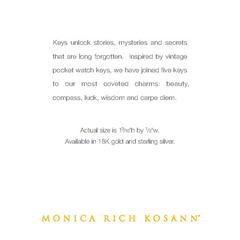 Monica Rich Kosann Mini "Luck" Elephant Key Necklace Sterling Silver Pocket Watch Key Necklace on 30" chain 47345-30