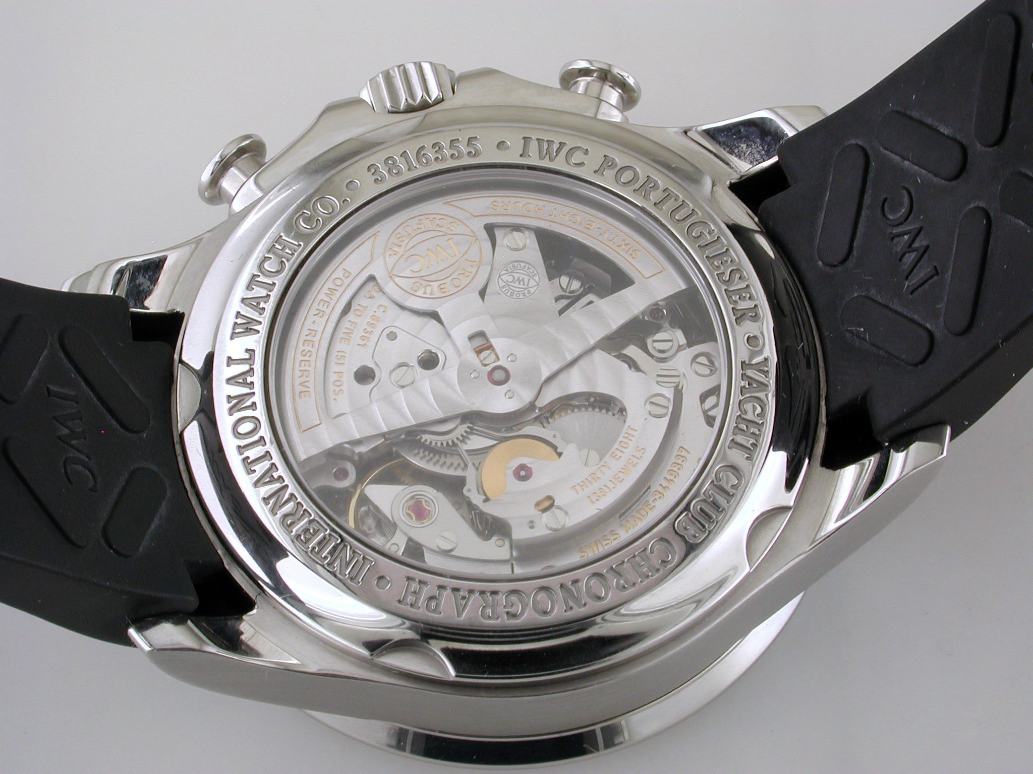 Pre-Owned IWC Portugieser Yacht Club Chronograph Black Dial Rubber Strap Watch IW390210