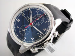 Pre-Owned IWC Portugieser Yacht Club Chronograph Black Dial Rubber Strap Watch IW390210