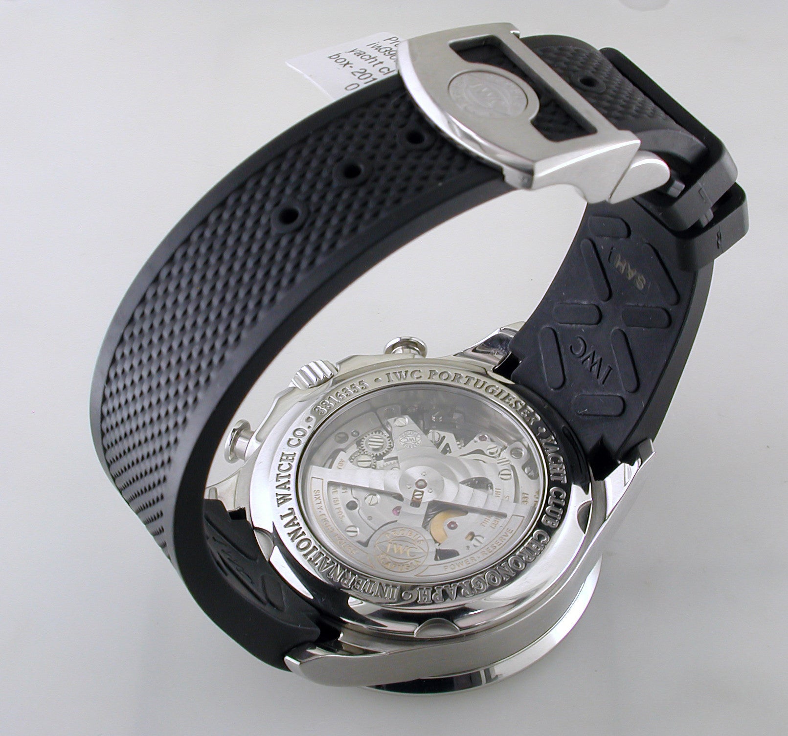 Pre-Owned IWC Portugieser Yacht Club Chronograph Black Dial Rubber Strap Watch IW390210