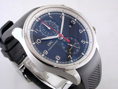 Pre-Owned IWC Portugieser Yacht Club Chronograph Black Dial Rubber Strap Watch IW390210