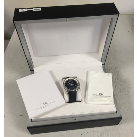Pre-Owned IWC Portugieser Yacht Club Chronograph Black Dial Rubber Strap Watch IW390210