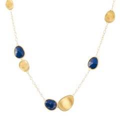 Marco Bicego Lunaria 18K Yellow Gold & Blue Lapis Short Chain Necklace CB1981 LPY02