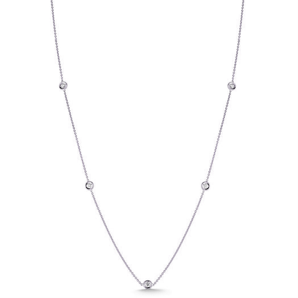 Roberto Coin DIAMONDS BY THE INCH 5 STATION DIAMOND NECKLACE White Gold
