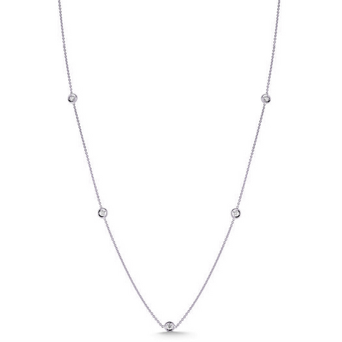 Roberto Coin DIAMONDS BY THE INCH 5 STATION DIAMOND NECKLACE White Gold