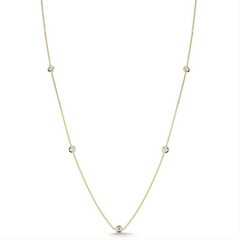 Roberto Coin DIAMONDS BY THE INCH 7 STATION DIAMOND NECKLACE Yellow Gold