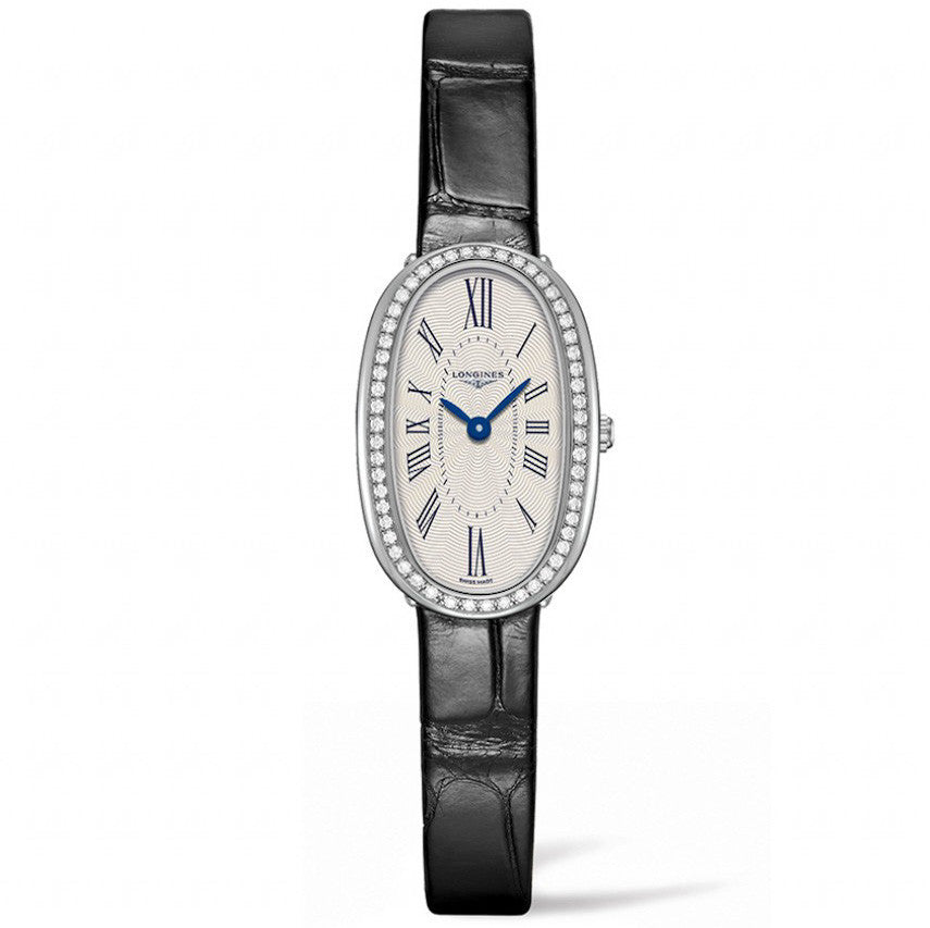 Longines Symphonette Oval Black Alligator Quartz Watch 18MM L23050710