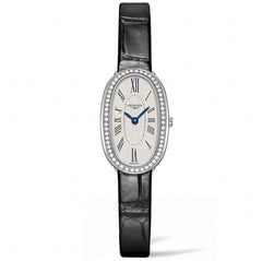 Longines Symphonette Oval Black Alligator Quartz Watch 18MM L23050710