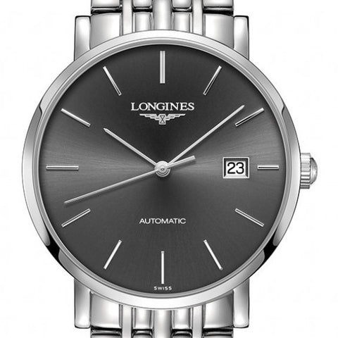Longines Elegant Automatic Grey Dial Stainless Steel Watch 39MM L49104726