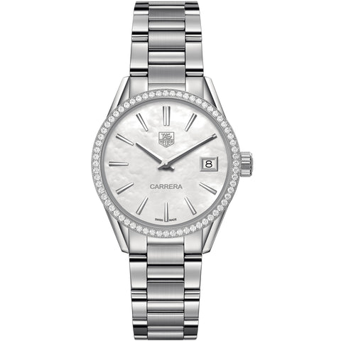 Tag Heuer Carrera Quartz Mother of Pearl Diamond Bezel 32MM WAR1315.BA0778