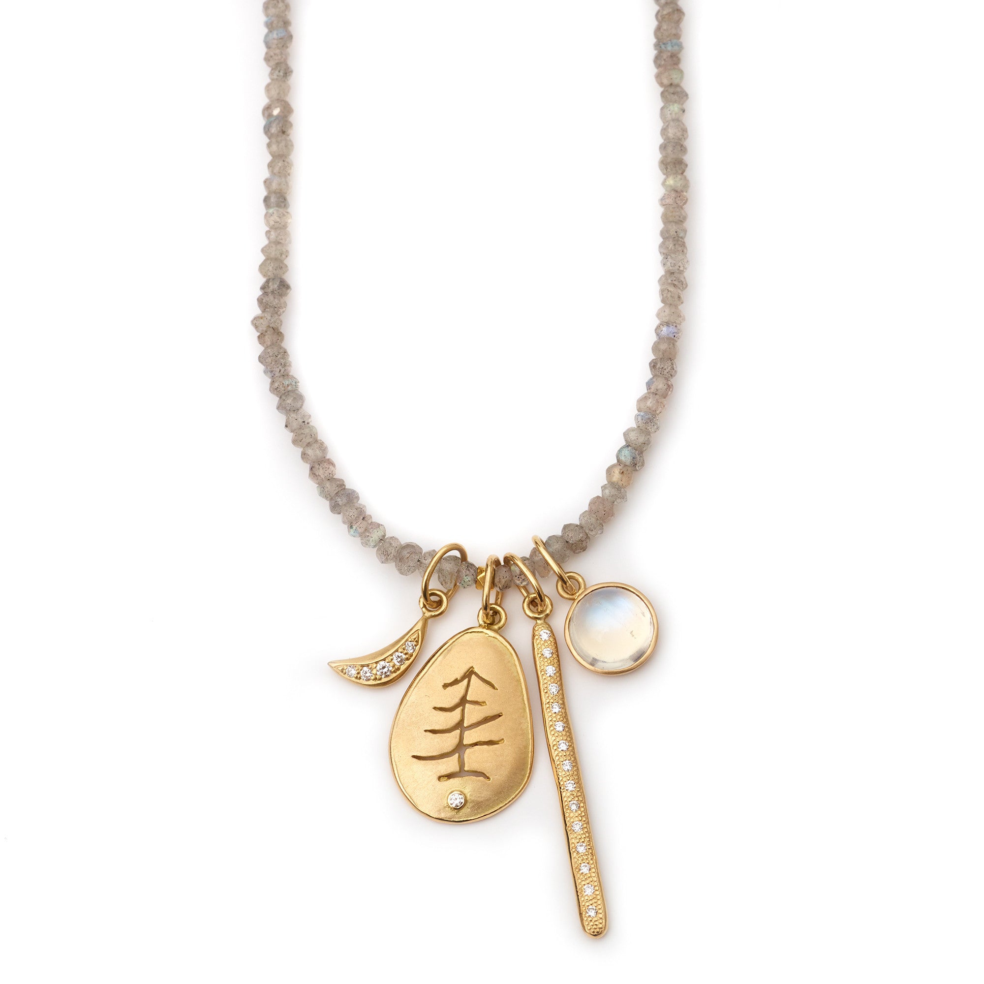 Anne Sportun Large Tree Charm 18K Yellow Gold Pendant