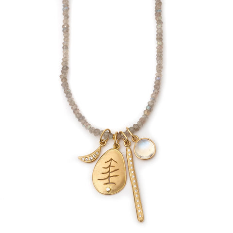 Anne Sportun Large Tree Charm 18K Yellow Gold Pendant