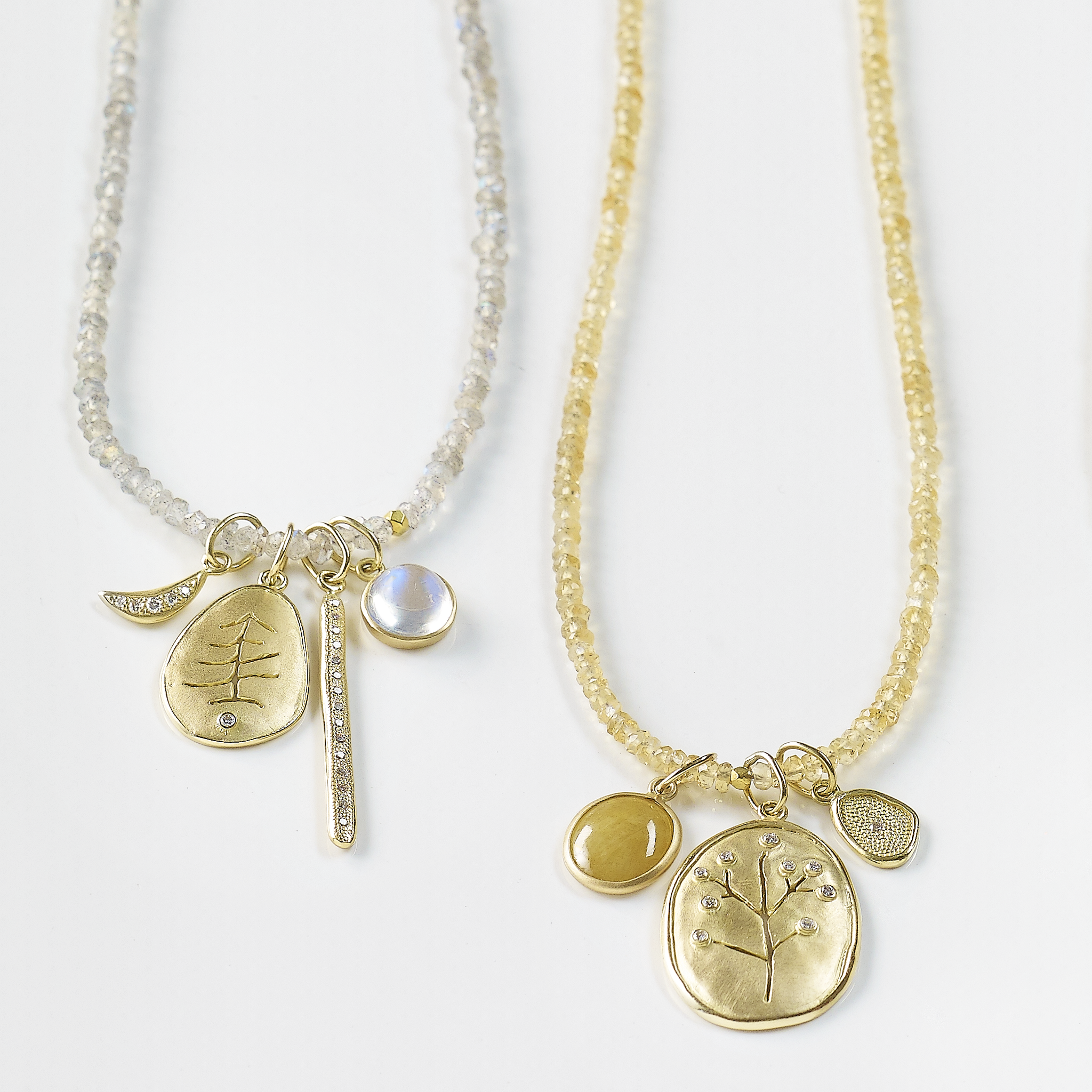 Anne Sportun Large Tree Charm 18K Yellow Gold Pendant