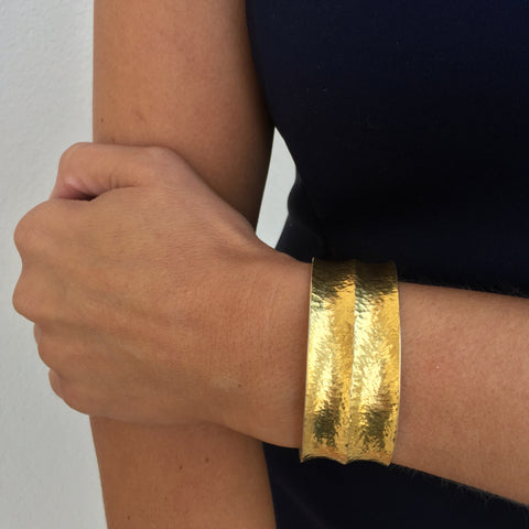 Lika Behar Sterling Silver & 24K Gold Open Cuff Bracelet