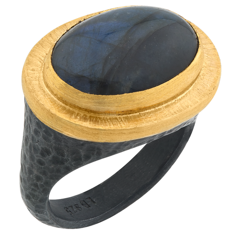 Lika Behar "Pompei" Labradorite Ring 24K Gold & Oxidized Silver