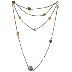 Lika Behar "Katya" Labradorite Necklace in Sterling Silver & 24K Gold 38"