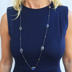 Lika Behar "Katya" Labradorite Necklace in Sterling Silver & 24K Gold 38"