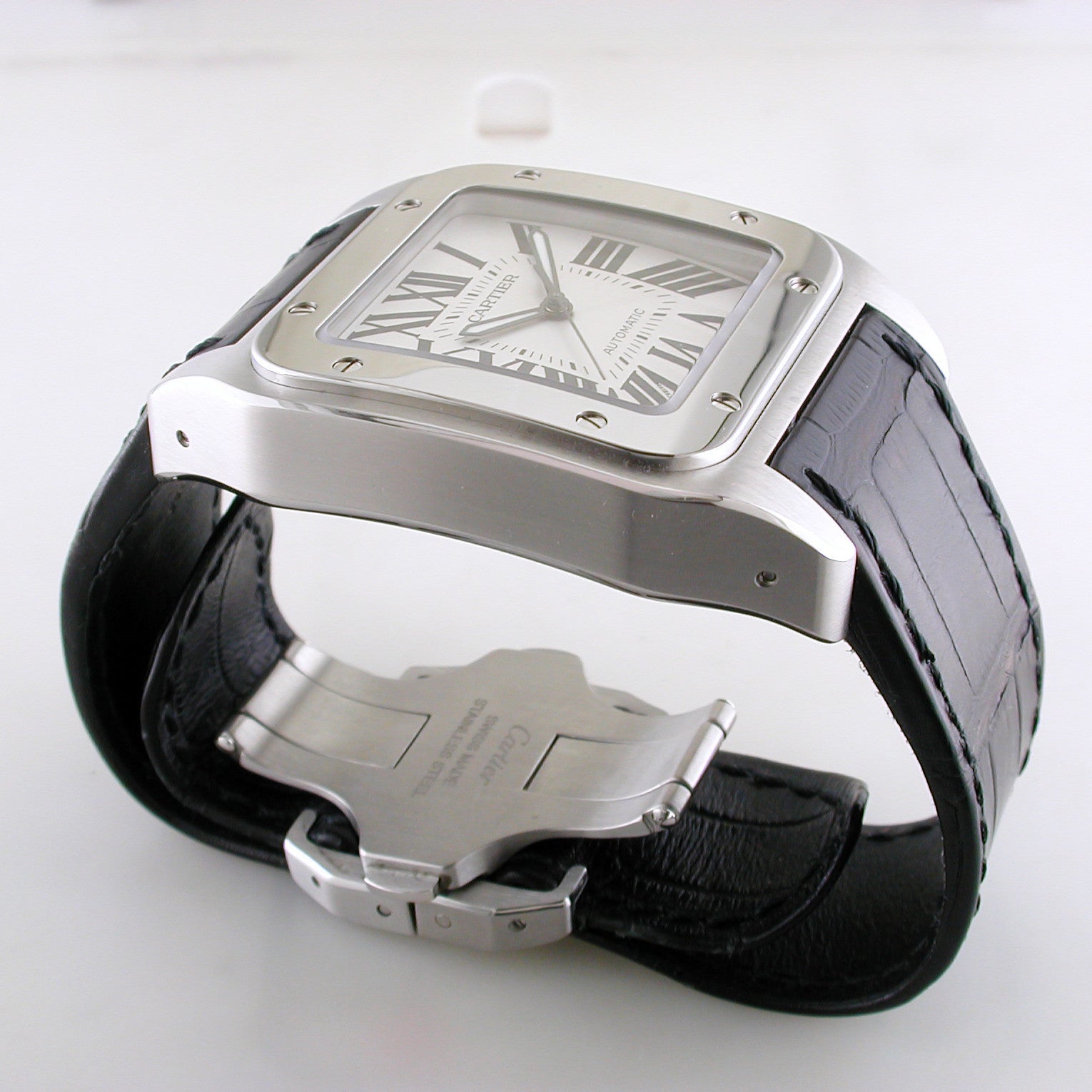 Cartier Santos 100 XL Stainless Steel Watch Certified Pre-owned W20073X8 41.3mm