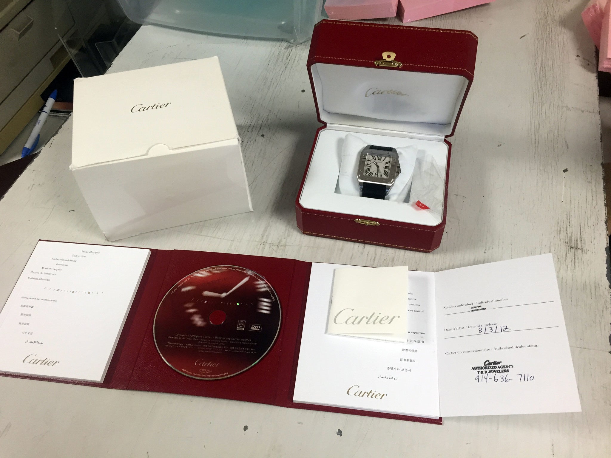 Cartier Santos 100 XL Stainless Steel Watch Certified Pre-owned W20073X8 41.3mm