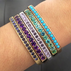 Jane Taylor Hinged Cirque Cuff Bracelet with Turquoise Cabochons 14K Rose Gold