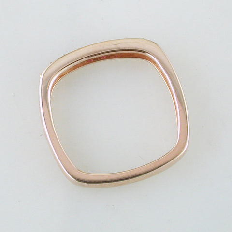 Jane Taylor Cirque Square Stackable Rose Gold Ring Pink & Orange Sapphires