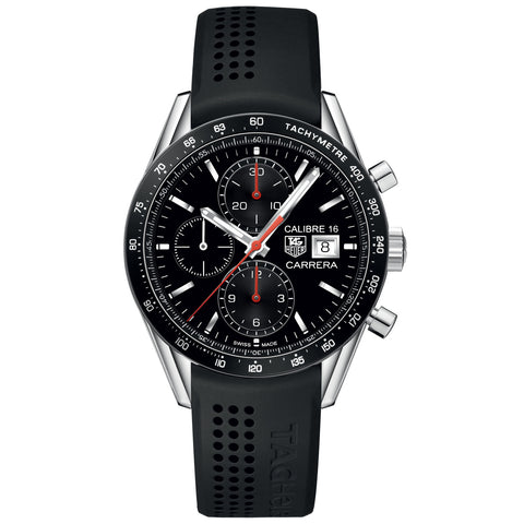 Tag Heuer Carrera 100M Calibre 16 Automatic Chronograph Black Rubber CV201AK.FT6040