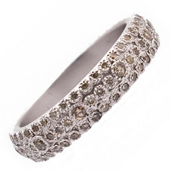 Armenta Multi Eternity Stackable Sterling Silver Diamond Ring