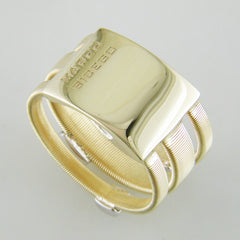 Marco Bicego Masai Three Strand Ring with Diamonds 18K Yellow Gold AG326 B1 YW
